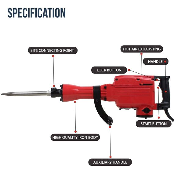 ELECTRIC DEMOLITION HAMMER MACHINE 1250W