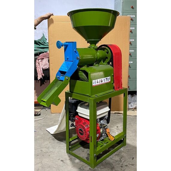 AUTOMATIC RICE MILL WITH 6.5 HP PETROL ENGINE, 150 KG/HR