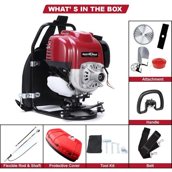 NEPTUNE BC-360 BPK BACKPACK PETROL BRUSH CUTTER 4 STROKE 35CC