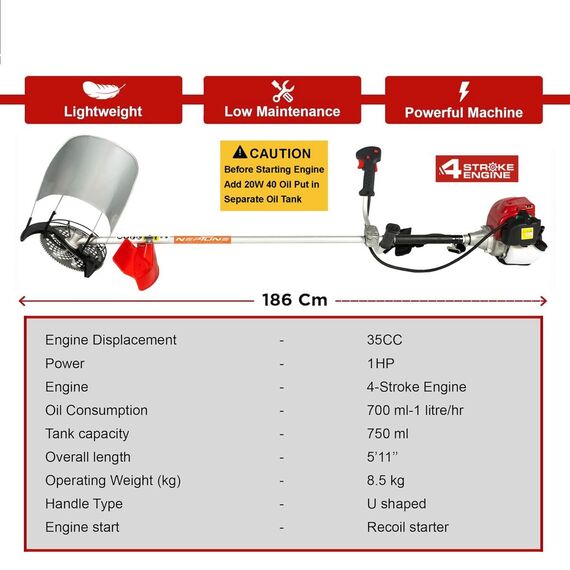 NEPTUNE BC-360 HEAVY DUTY SIDE PACK BRUSH CUTTER 4 STROKE