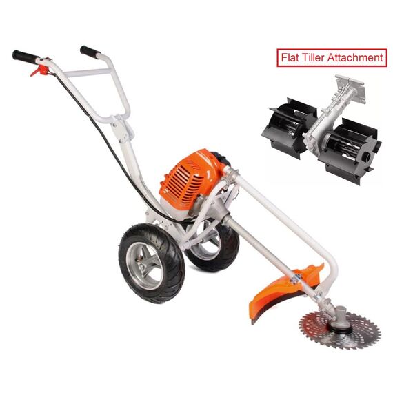 NEPTUNE BC-520W HEAVY DUTY WHEEL TYPE BRUSH CUTTER 2 STROKE WITH FLAT TILLER