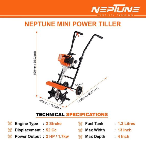 NEPTUNE NC-52T HEAVY DUTY MINI WEEDER 52CC PETROL ENGINE