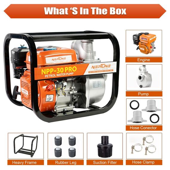 NEPTUNE NPP-30 PRO WATER PUMP 6.5 HP 3 INCH