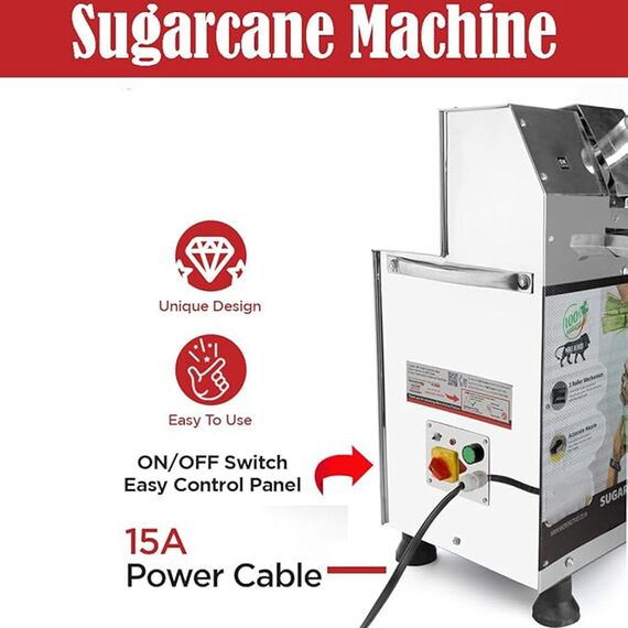 2HP HEAVY DUTY SUGARCANE JUICER MACHINE SS ROLLER WITH FULL SS BODY