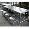 STAINLESS STEEL 8 STOOL DINING TABLE