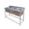 COMMERCIAL STAINLESS STEEL TRIPLE SINK UNIT
