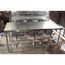 STAINLESS STEEL 6 STOOL DINING TABLE