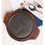 WOOD & CAST IRON ROUND SIZZLER PLATE 5 INCH (PACK OF 4)