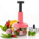 PUSH FOOD CHOPPER, STEEL LARGE MANUAL HAND-PRESS VEGETABLE CHOPPER MIXER CUTTER