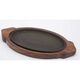WOOD & CAST IRON OVEL SIZZLER PLATE, 15 X 8 INCH (PACK OF 2)