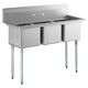 COMMERCIAL STAINLESS STEEL TRIPLE SINK UNIT