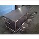 STAINLESS STEEL 8 STOOL DINING TABLE