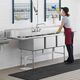 COMMERCIAL STAINLESS STEEL TRIPLE SINK UNIT