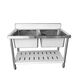 COMMERCIAL TWO SINK UNIT STAINLESS STEEL COMMERCIAL TWO SINK UNIT STAINLESS STEEL